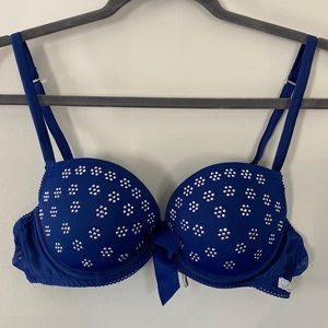 *!!WORN ONCE!!* blue push up bra with sequins from AERIE.